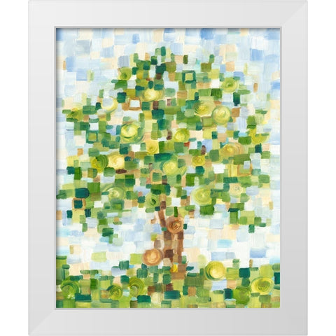 Quilted Tree I White Modern Wood Framed Art Print by Harper, Ethan