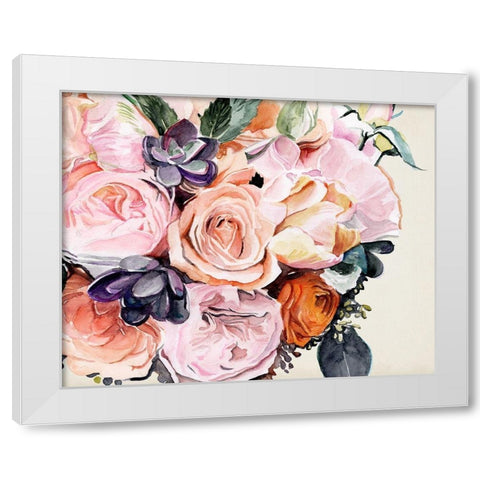 Autumn Bouquet I White Modern Wood Framed Art Print by Parker, Jennifer Paxton