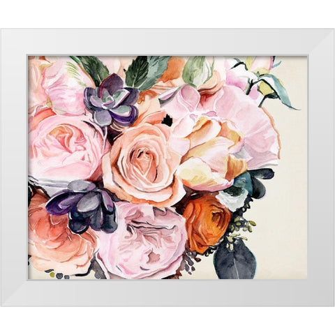 Autumn Bouquet I White Modern Wood Framed Art Print by Parker, Jennifer Paxton