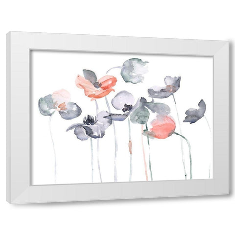 Poppy Haze I White Modern Wood Framed Art Print by Parker, Jennifer Paxton