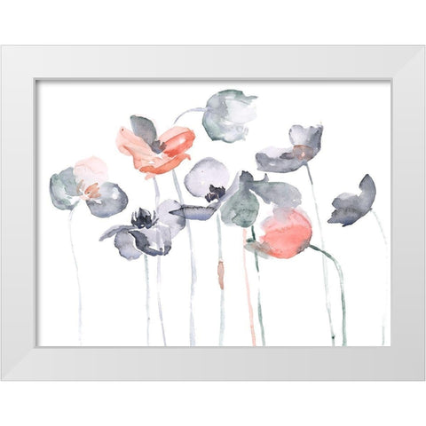 Poppy Haze I White Modern Wood Framed Art Print by Parker, Jennifer Paxton