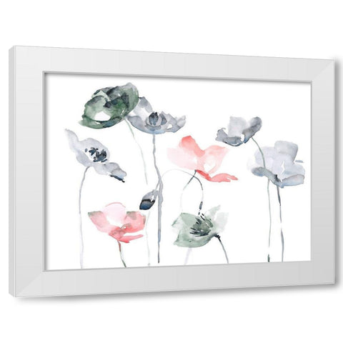 Poppy Haze II White Modern Wood Framed Art Print by Parker, Jennifer Paxton