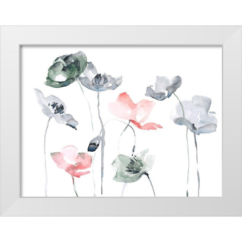 Poppy Haze II White Modern Wood Framed Art Print by Parker, Jennifer Paxton