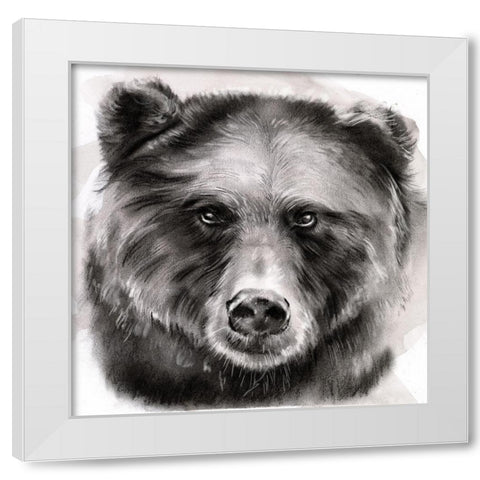 Bear Grin I White Modern Wood Framed Art Print by Parker, Jennifer Paxton