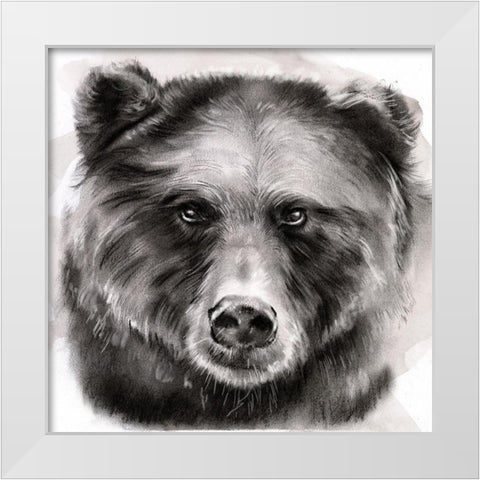 Bear Grin I White Modern Wood Framed Art Print by Parker, Jennifer Paxton