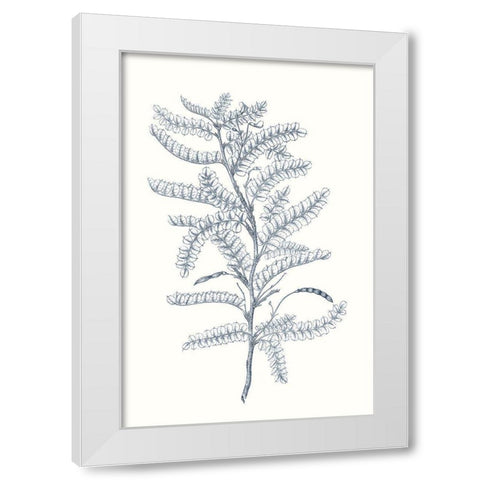 Indigo Botany Study II White Modern Wood Framed Art Print by Vision Studio