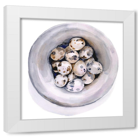 Quail Egg Study I White Modern Wood Framed Art Print by Parker, Jennifer Paxton