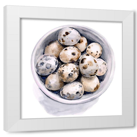 Quail Egg Study II White Modern Wood Framed Art Print by Parker, Jennifer Paxton