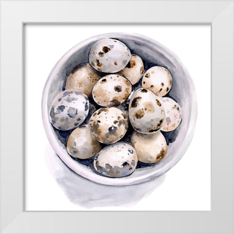 Quail Egg Study II White Modern Wood Framed Art Print by Parker, Jennifer Paxton