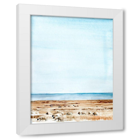 Scottish Ewes I White Modern Wood Framed Art Print by Parker, Jennifer Paxton