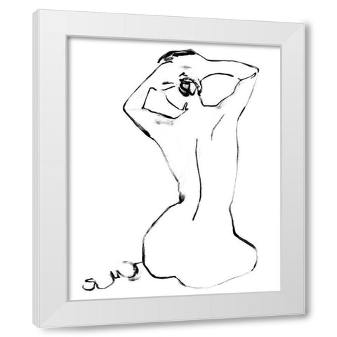 Fixing the Bun I White Modern Wood Framed Art Print by Parker, Jennifer Paxton