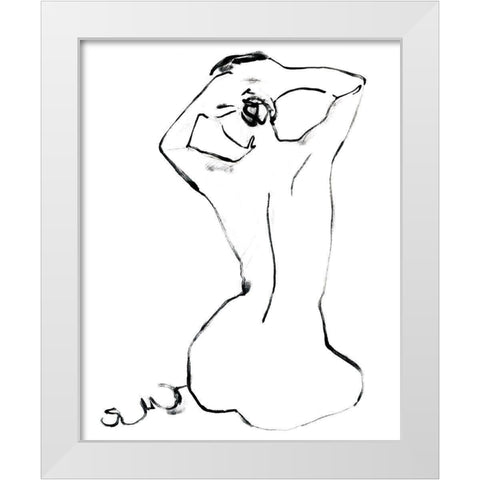 Fixing the Bun I White Modern Wood Framed Art Print by Parker, Jennifer Paxton
