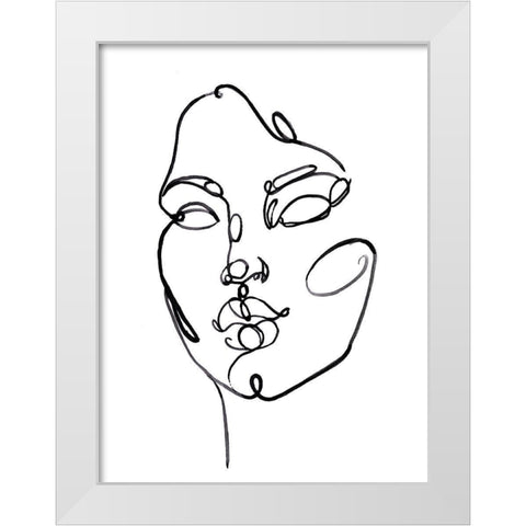 Linear Thoughts I White Modern Wood Framed Art Print by Parker, Jennifer Paxton