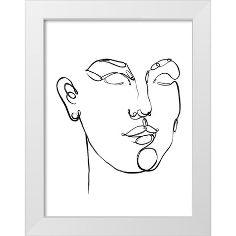 Linear Thoughts II White Modern Wood Framed Art Print by Parker, Jennifer Paxton