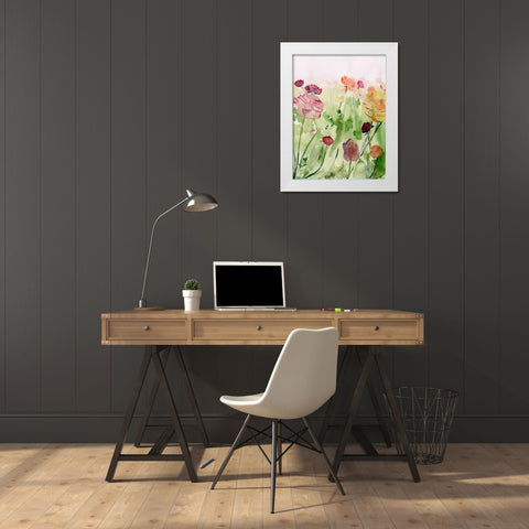 Among the Watercolor Wildflowers II White Modern Wood Framed Art Print by Parker, Jennifer Paxton