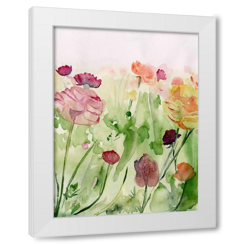 Among the Watercolor Wildflowers II White Modern Wood Framed Art Print by Parker, Jennifer Paxton