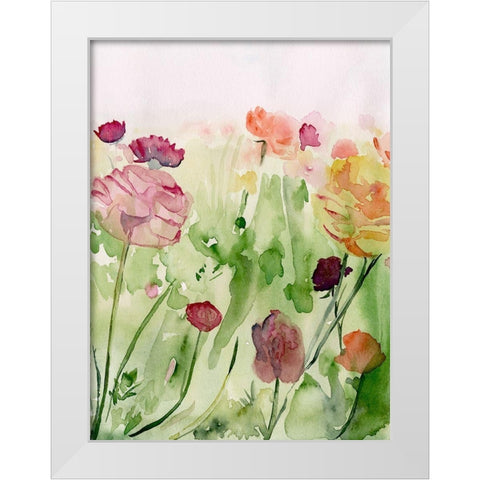 Among the Watercolor Wildflowers II White Modern Wood Framed Art Print by Parker, Jennifer Paxton