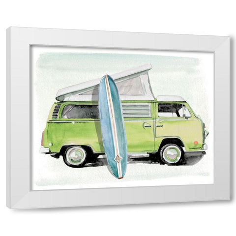 Surf Wagon I White Modern Wood Framed Art Print by Parker, Jennifer Paxton