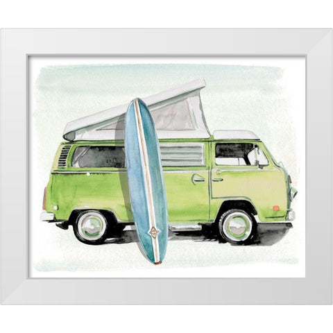 Surf Wagon I White Modern Wood Framed Art Print by Parker, Jennifer Paxton