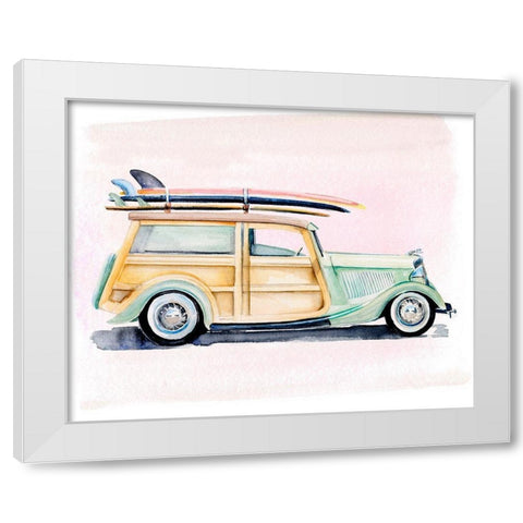 Surf Wagon IV White Modern Wood Framed Art Print by Parker, Jennifer Paxton