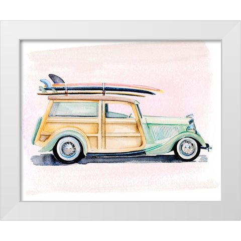 Surf Wagon IV White Modern Wood Framed Art Print by Parker, Jennifer Paxton