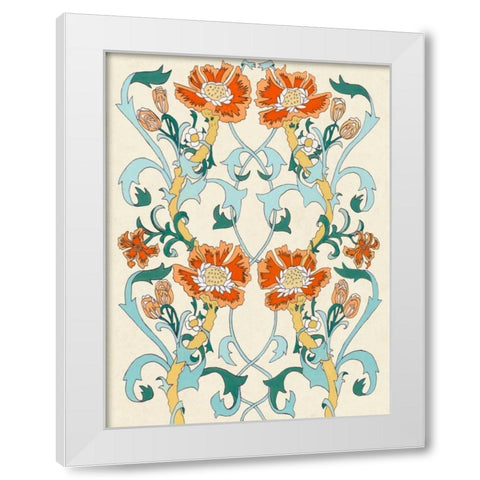 Nouveau Floral Pattern I White Modern Wood Framed Art Print by McCavitt, Naomi