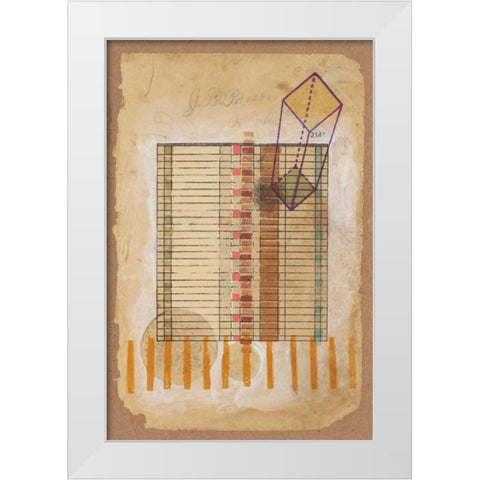 Grid and Parallelogram White Modern Wood Framed Art Print by Galapon, Nikki