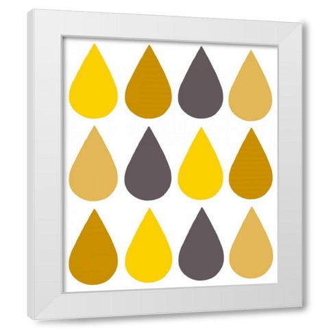 Raindrops II White Modern Wood Framed Art Print by Zarris, Chariklia