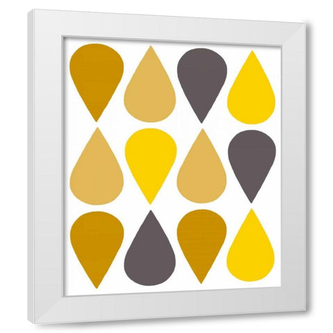 Raindrops III White Modern Wood Framed Art Print by Zarris, Chariklia