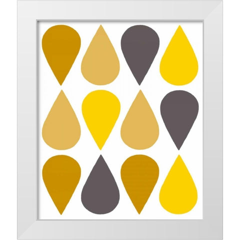Raindrops III White Modern Wood Framed Art Print by Zarris, Chariklia