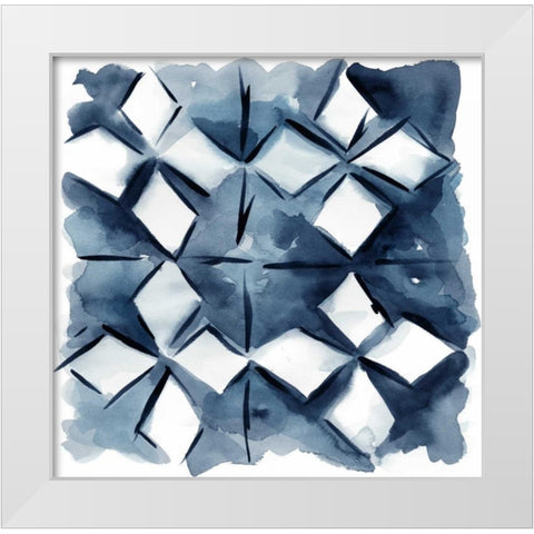 Indigo Study IV White Modern Wood Framed Art Print by Zarris, Chariklia