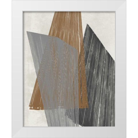 Triangle Stripes I White Modern Wood Framed Art Print by Goldberger, Jennifer