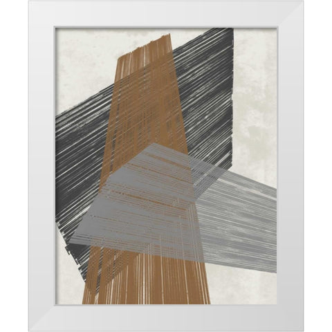 Triangle Stripes II White Modern Wood Framed Art Print by Goldberger, Jennifer