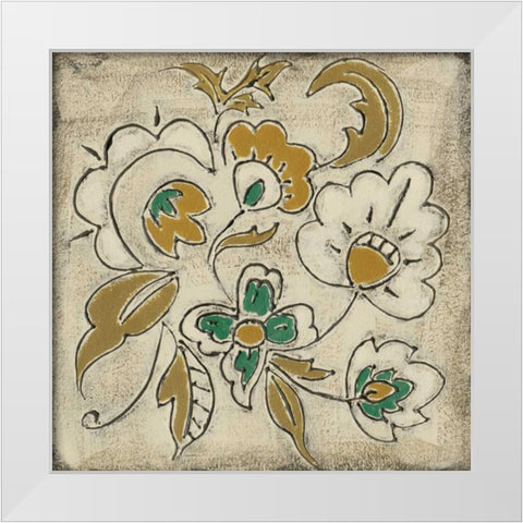 Earthenware Floral III White Modern Wood Framed Art Print by Zarris, Chariklia