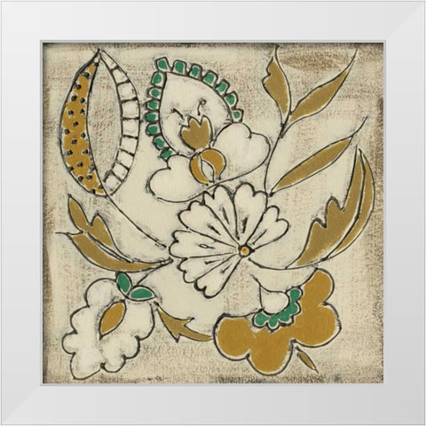 Earthenware Floral V White Modern Wood Framed Art Print by Zarris, Chariklia