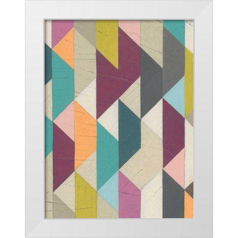 Confetti Prism V White Modern Wood Framed Art Print by Vess, June Erica