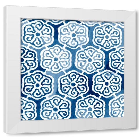 Watercolor Indigo III White Modern Wood Framed Art Print by Vess, June Erica
