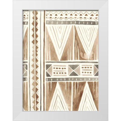 Tribal Impressions I White Modern Wood Framed Art Print by Vess, June Erica
