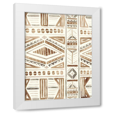 Tribal Impressions II White Modern Wood Framed Art Print by Vess, June Erica