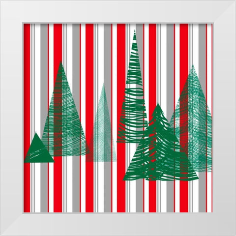 Oh Christmas Tree III White Modern Wood Framed Art Print by Gordon, Sharon