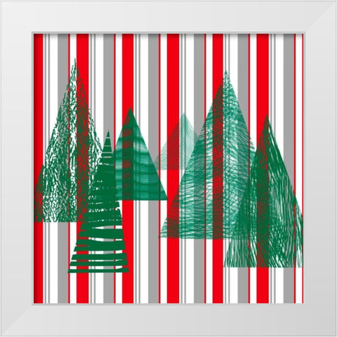 Oh Christmas Tree IV White Modern Wood Framed Art Print by Gordon, Sharon