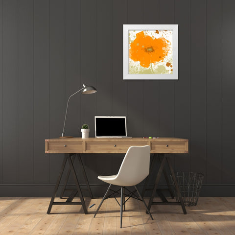 Modern Orange White Modern Wood Framed Art Print by Orlov, Irena