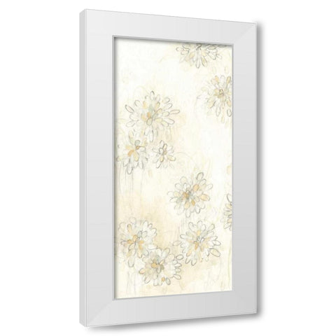Dahlia Cascade I White Modern Wood Framed Art Print by Vess, June Erica