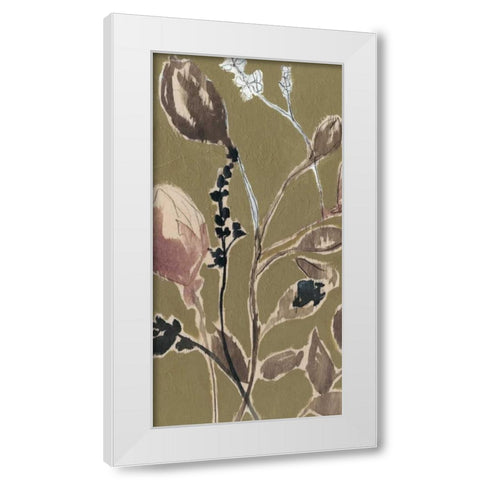 Mauve on Olive I White Modern Wood Framed Art Print by Goldberger, Jennifer
