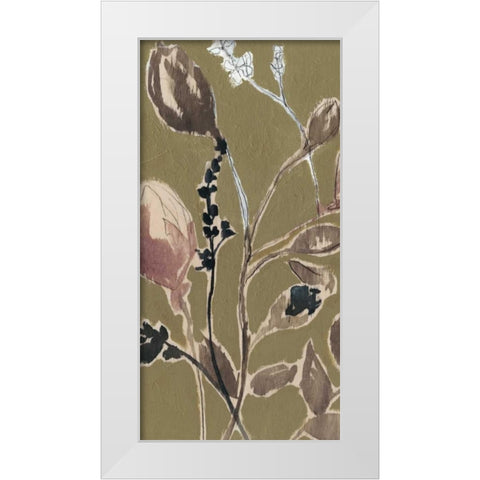 Mauve on Olive I White Modern Wood Framed Art Print by Goldberger, Jennifer