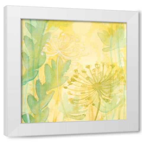 Florid Garden I White Modern Wood Framed Art Print by Stramel, Renee W.