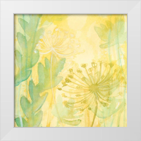 Florid Garden I White Modern Wood Framed Art Print by Stramel, Renee W.