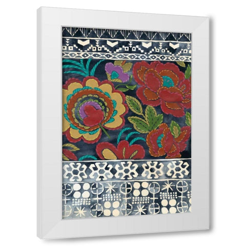Batik Embroidery I White Modern Wood Framed Art Print by Zarris, Chariklia