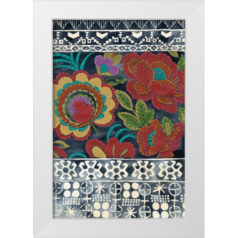 Batik Embroidery I White Modern Wood Framed Art Print by Zarris, Chariklia