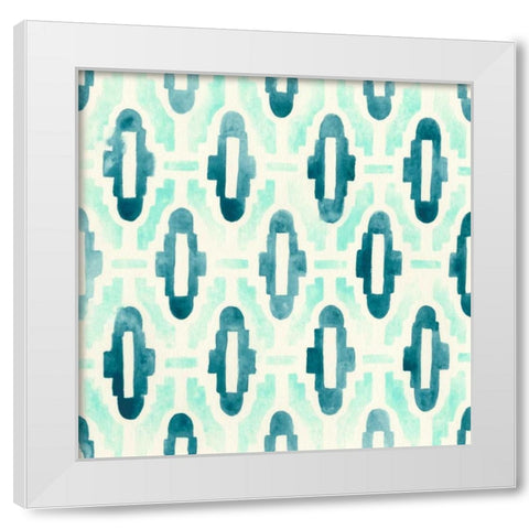 Ocean Tile III White Modern Wood Framed Art Print by Vess, June Erica